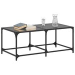 vidaXL Table basse avec dessus en verre noir 98 5x50x40 cm acier