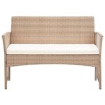 vidaXL Salon de jardin 4 Pièces avec coussins Résine tressée Beige
