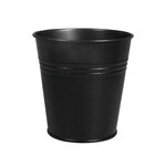 Pot en métal  10 5cm ø  noir  11cm  fond ø7 5cm