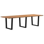vidaXL Table à manger avec bord naturel 280x100x74cm bois massif chêne