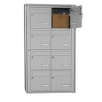 Bloc collectif Leabox  2x4  grade 3  simple face  Extérieur  fixation murale  Gris clair RAL 7035 finition brillante