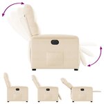 vidaXL Fauteuil inclinable électrique beige tissu microfibre