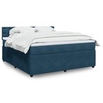 vidaXL Sommier à lattes de lit et matelas bleu 180x200 cm velours