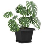 vidaXL Plateau carré à fleurs 24 pc Noir 21 x 21 x 2 cm Plastique