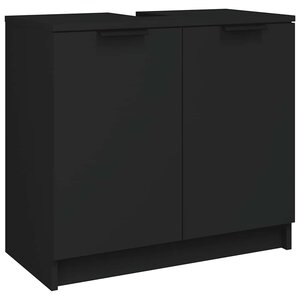 vidaXL Armoire de salle de bain Noir 64 5x33 5x59 cm Bois d'ingénierie