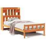 vidaXL Lit bibliothèque sans matelas cire marron 90x190 cm pin massif