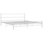 vidaXL Cadre de lit sans matelas et tête de lit blanc métal 160x200 cm