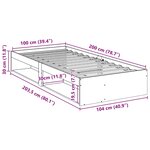 vidaXL Lit de jour sans matelas 100x200 cm bois de pin massif