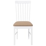 vidaXL Chaises à manger coussins 2 Pièces blanc bois massif caoutchouc