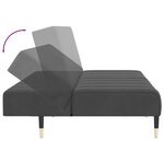 vidaXL Canapé-lit à 2 places gris foncé velours