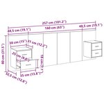 vidaXL Tête de lit avec armoire 3 Pièces Chêne noir Bois d'ingénierie