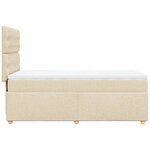 vidaXL Sommier à lattes de lit avec matelas Crème 90x200 cm Tissu