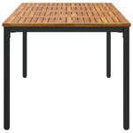 Table de jardin vidaXL 200x90x75 cm en bois solide d'acacia et métal