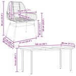 vidaXL Ensemble à manger jardin 7Pièces marron rpoly otin verre