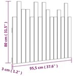 vidaXL Tête de lit murale Noir 95 5x3x80 cm Bois massif de pin