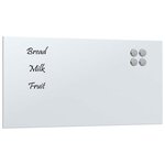 vidaXL Tableau noir magnétique mural Blanc 60x30 cm Verre trempé