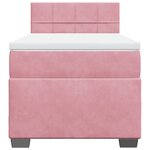 vidaXL Sommier à lattes de lit avec matelas Rose 90x190 cm Velours