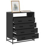 vidaXL Commode noir 70x41x83 5 cm bois d'ingénierie