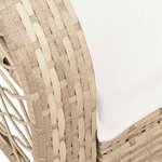vidaXL Chaise à bascule de jardin avec coussins beige résine tressée