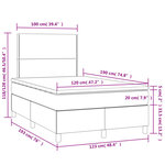 vidaXL Sommier à lattes de lit matelas LED gris foncé 120x190 cm tissu