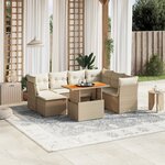 vidaXL Salon de jardin avec coussins 8 Pièces beige résine tressée