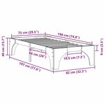 vidaXL Cadre de lit Marron 75 x 190 cm Pin massif