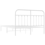vidaXL Cadre de lit métal sans matelas et tête de lit blanc 135x190 cm