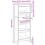 vidaXL Bibliothèque Chêne Fumé 80 x 30 x 155 cm Bois d'ingénierie