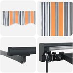 vidaXL Auvent Rétractable Rayure Multicolore 350x250 cm tissu