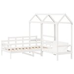 vidaXL Ensemble de lit de jour et de banc et toit sans matelas blanc