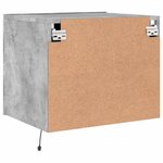 vidaXL Table de chevet murale avec lumières LED gris béton