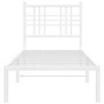 vidaXL Cadre de lit métal sans matelas avec tête de lit blanc 80x200cm