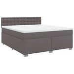 vidaXL Sommier à lattes de lit avec matelas Gris 180x200 cm Similicuir