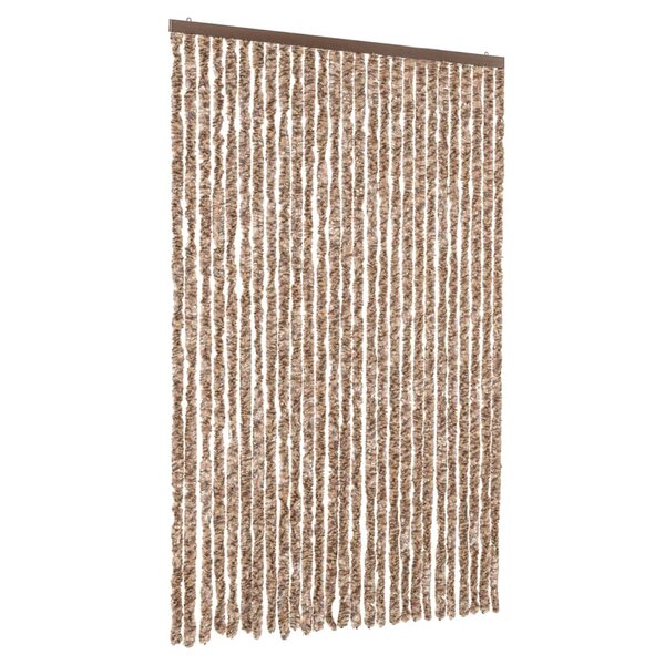 vidaXL Rideau anti-mouches beige et marron foncé 118x220 cm chenille