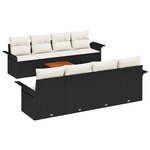 vidaXL Ensemble de canapé de jardin 9 Pièces Noir Poly rotin