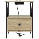 vidaXL Cabinet de chevet avec tiroir Chêne sonoma 41.5 x 40.5 x 55 cm