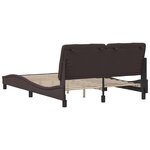 vidaXL Cadre de lit sans matelas marron foncé 140x190 cm tissu