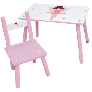 Danseuse Ballerine Table hauteur 41 5 cm x 61 cm x 42 cm + chaise hauteur 49 5 cm x 31 cm x 31 5 cm