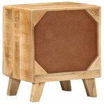 vidaXL Table de chevet 40x32x46 cm bois de manguier massif brut