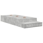 vidaXL Cadre de lit avec rangement Gris béton 90 cm Bois d'ingénierie