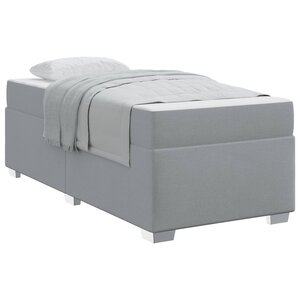 vidaXL Cadre de lit avec matelas Gris clair 100 x 200 cm tissu