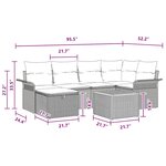 vidaXL Ensemble de canapé de jardin avec coussin 7 Pièces Gris Poly rotin