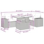 vidaXL Salon de jardin avec coussins 6 Pièces beige résine tressée
