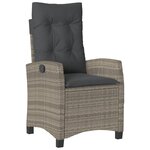 vidaXL Ensemble à manger de jardin et coussins 7 Pièces gris rotin