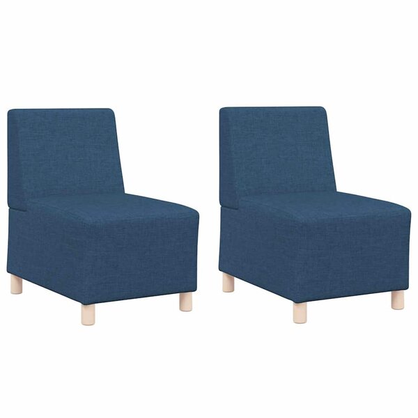 vidaXL Unité de Sofa Modulaire Sans Accoudoirs 2 Pièces Bleu