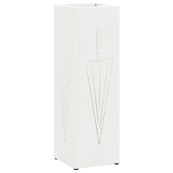 vidaXL Porte-parapluie Blanc 15 5 x 15 5 x 49 cm Acier
