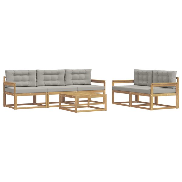 vidaXL Ensemble de canapés d'extérieur 6 pc Blanc et gris clair
