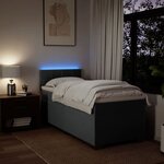 vidaXL Sommier à lattes de lit avec matelas Gris foncé 80x200 cm Tissu