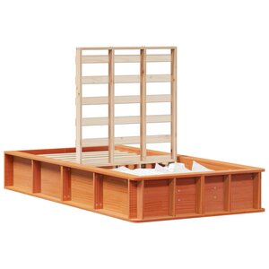 vidaXL Cadre de lit Cire marron 90 x 200 cm Bois de pin massif