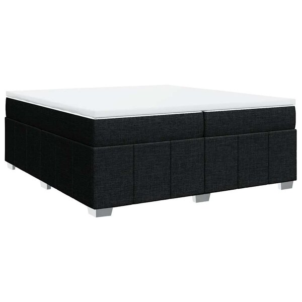vidaXL Sommier à lattes de lit avec matelas Noir 200x200 cm Tissu